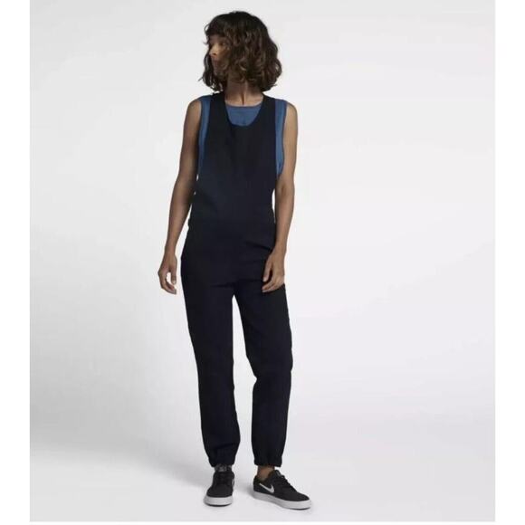 Hurley Black Modernist Jumpsuit Size Minimalist Utility Overalls Surf Skate - Picture 2 of 12